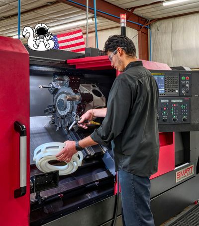 Final Frontier Manufacturing machinist working with Mike Rometer